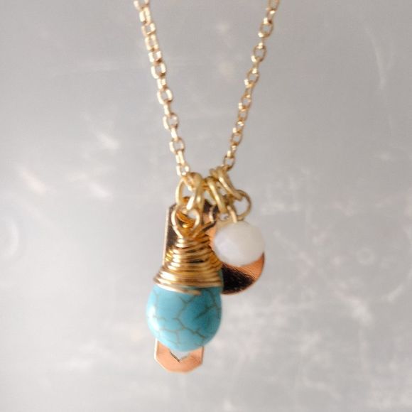 Minimalist Charm Dangle Necklace - Picture 2 of 3